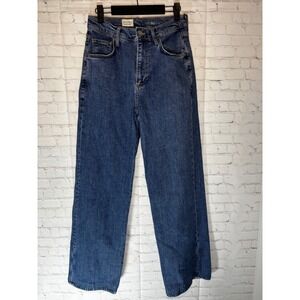 Pilcro High Rise Wide Leg Jeans Medium Wash Blue Denim Size 27 OB2101667‎